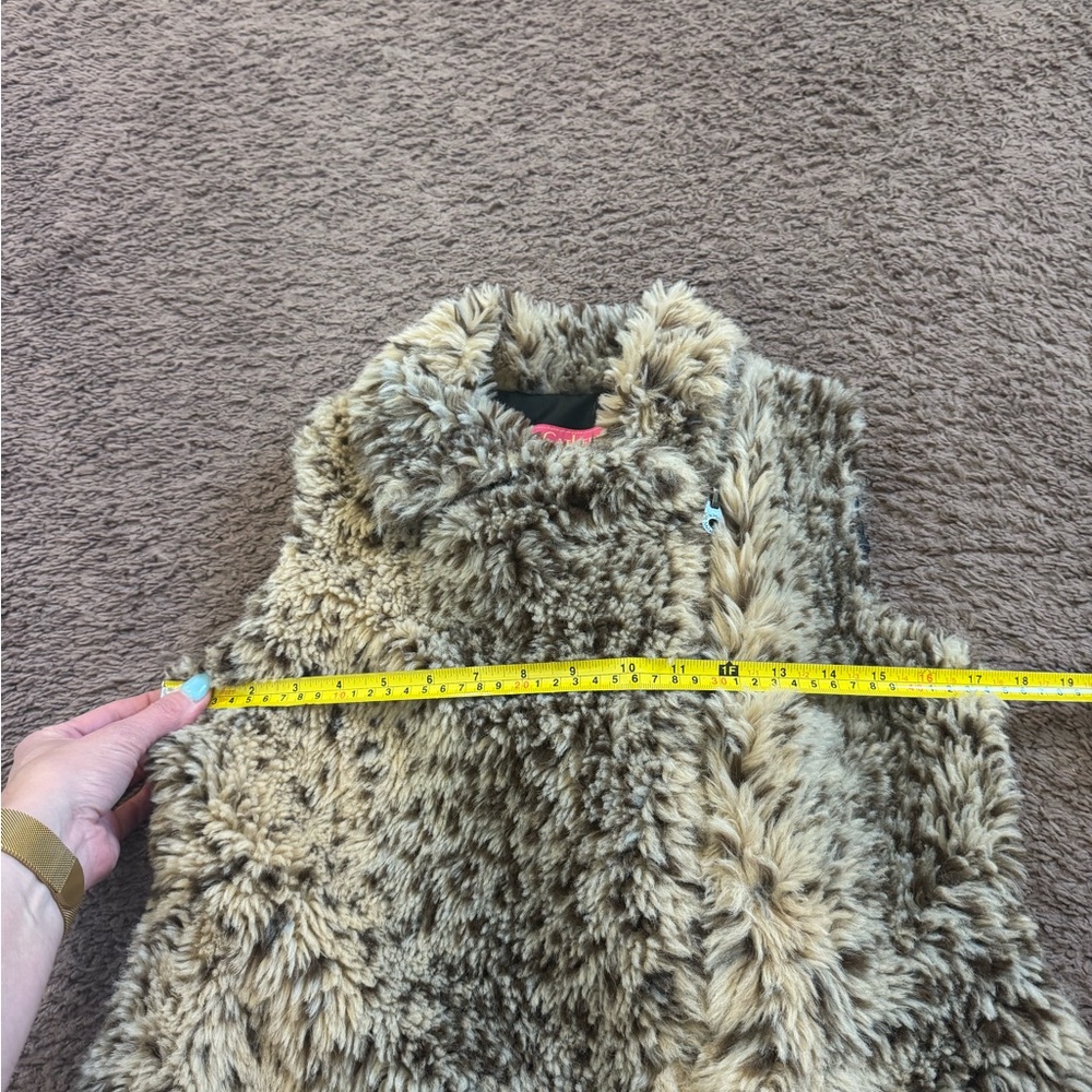 2 FOR $20 CATHERINE MALANDRINO Leopard Print Faux Fur Vest Girls M Women S $70 - Picture 5 of 9